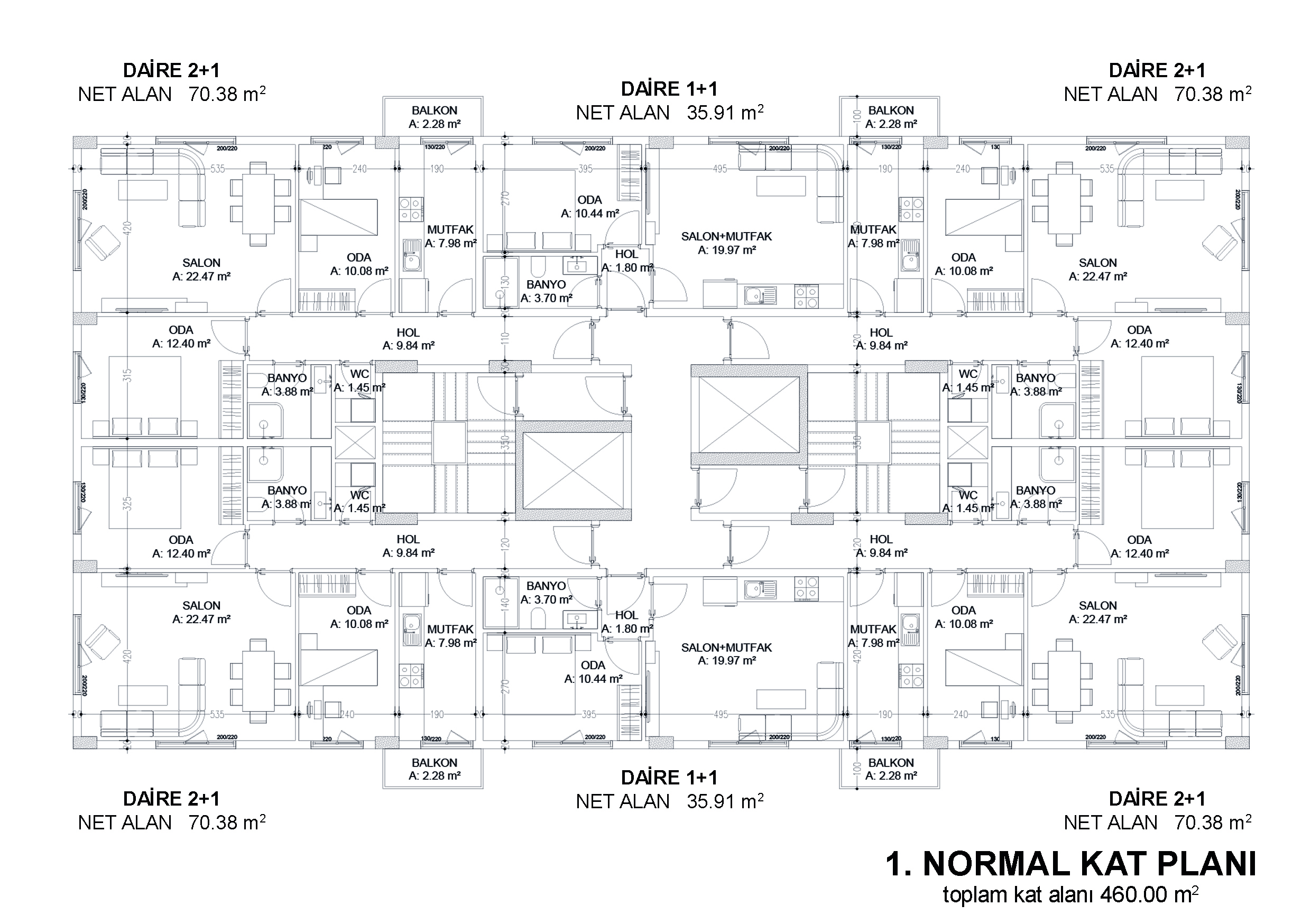 Bağcılar 3467 Kentsel Dönüşüm 1. Normal Kat Planı